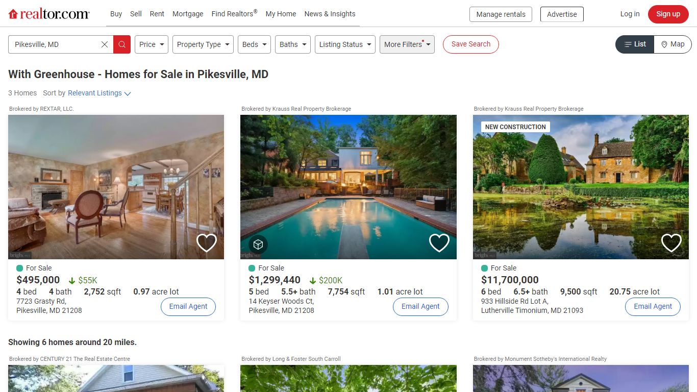 With Greenhouse - Homes for Sale in Pikesville, MD